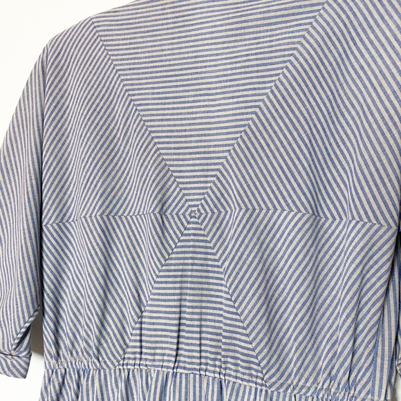 Vintage Ilse M 70s Midi Flared Striped Dress Size 8 - Picture 7 of 8